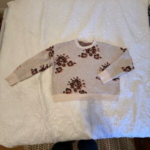 Knox Rose Beige Floral Sweater